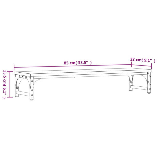 vidaXL Monitorstandaard 85x23x15,5 cm bewerkt hout bruin eikenkleur