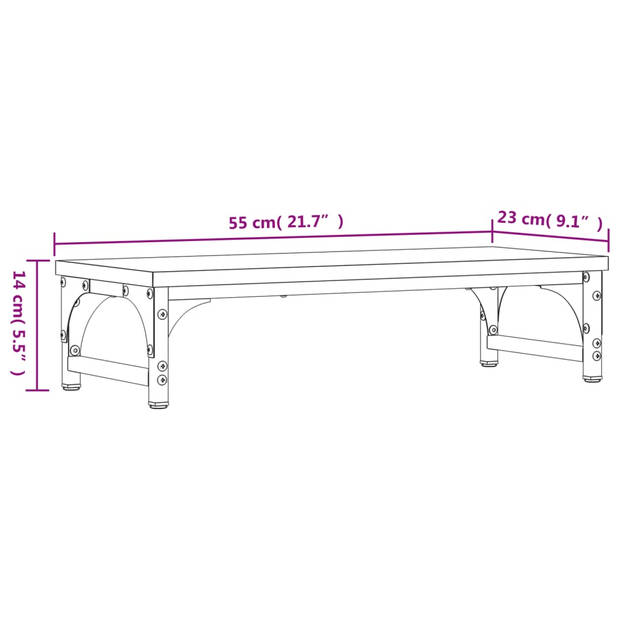 vidaXL Monitorstandaard 55x23x14 cm bewerkt hout zwart