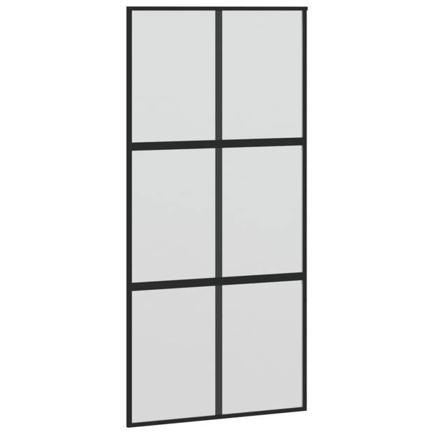 vidaXL Schuifdeur 102,5x205 cm gehard glas en aluminium zwart