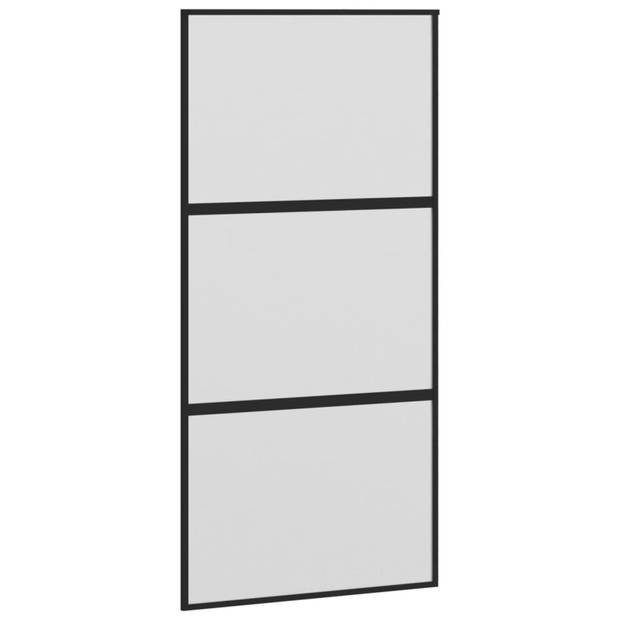 vidaXL Schuifdeur 102,5x205 cm gehard glas en aluminium zwart