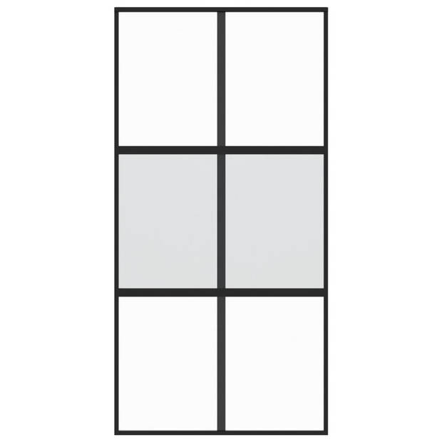 vidaXL Schuifdeur 102,5x205 cm gehard glas en aluminium zwart