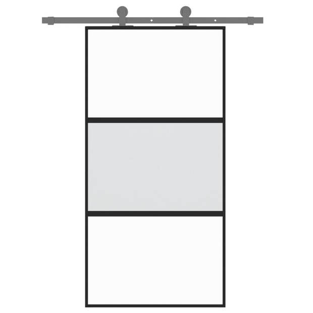 vidaXL Schuifdeur 102,5x205 cm gehard glas en aluminium zwart