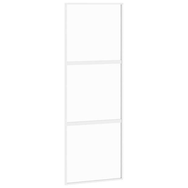 vidaXL Schuifdeur 76x205 cm gehard glas en aluminium wit