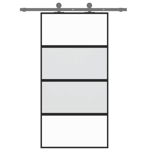 vidaXL Schuifdeur 102,5x205 cm gehard glas en aluminium zwart