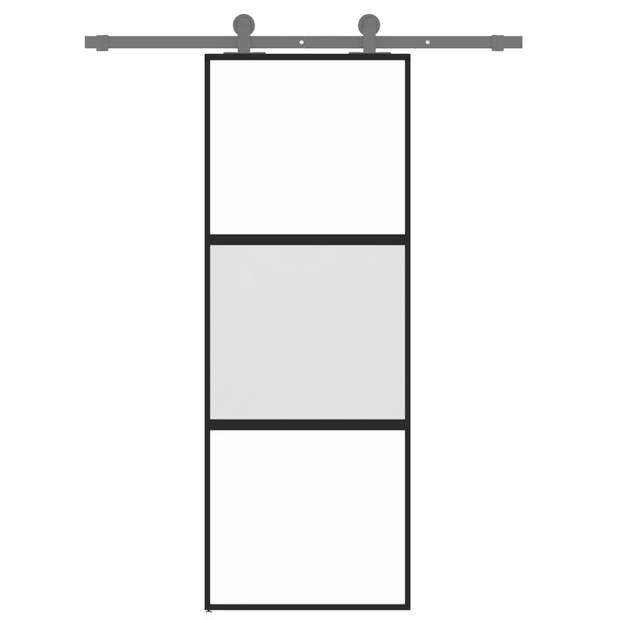 vidaXL Schuifdeur 76x205 cm gehard glas en aluminium zwart