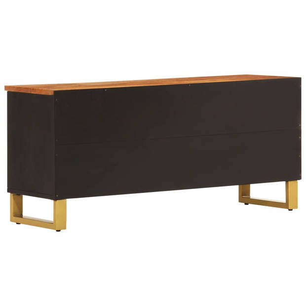 vidaXL Tv-meubel 100x33,5x46 cm massief mangohout bruin en zwart