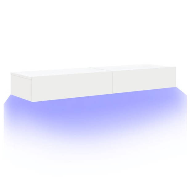 vidaXL Tv-meubelen 2 st met LED-verlichting 60x35x15,5 cm wit