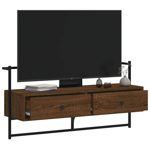 vidaXL Tv-meubel wandgemonteerd 100,5x30x51 cm hout bruin eikenkleur