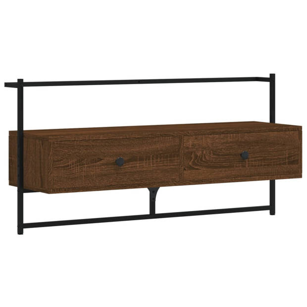 vidaXL Tv-meubel wandgemonteerd 100,5x30x51 cm hout bruin eikenkleur