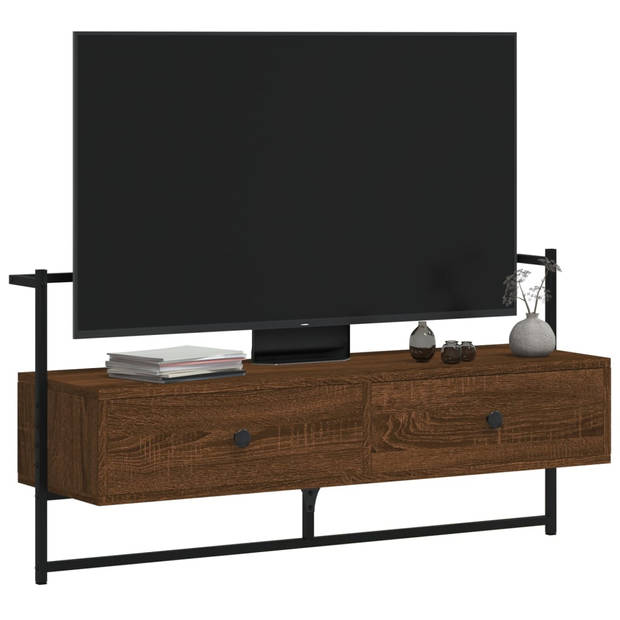 vidaXL Tv-meubel wandgemonteerd 100,5x30x51 cm hout bruin eikenkleur