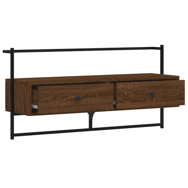 vidaXL Tv-meubel wandgemonteerd 100,5x30x51 cm hout bruin eikenkleur