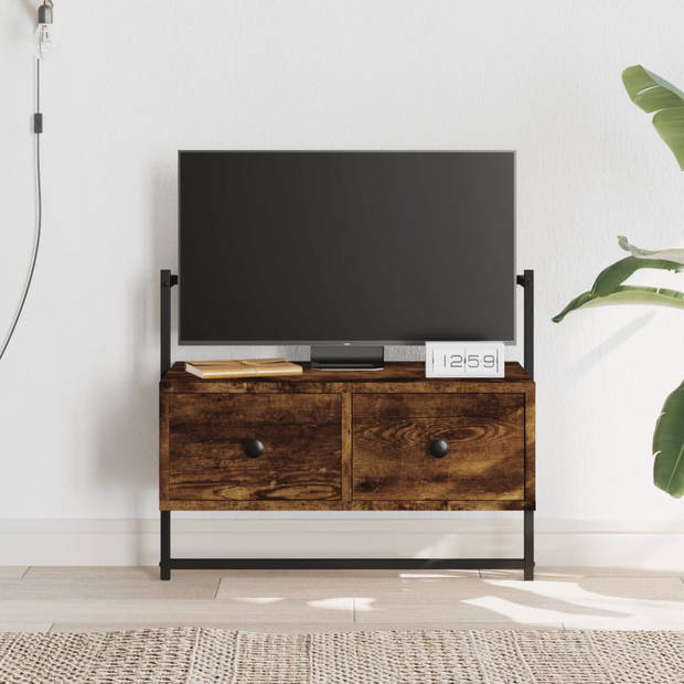 vidaXL Tv-meubel wandgemonteerd 60,5x30x51 cm hout gerookt eikenkleur