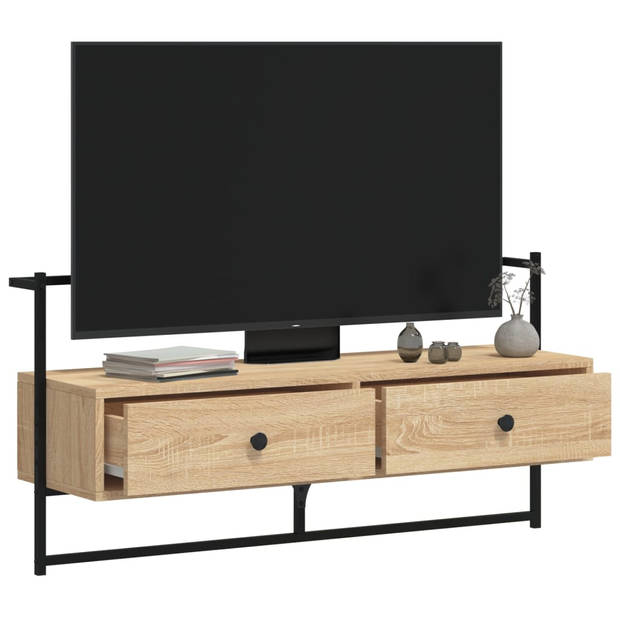 vidaXL Tv-meubel wandgemonteerd 100,5x30x51 cm hout sonoma eikenkleur