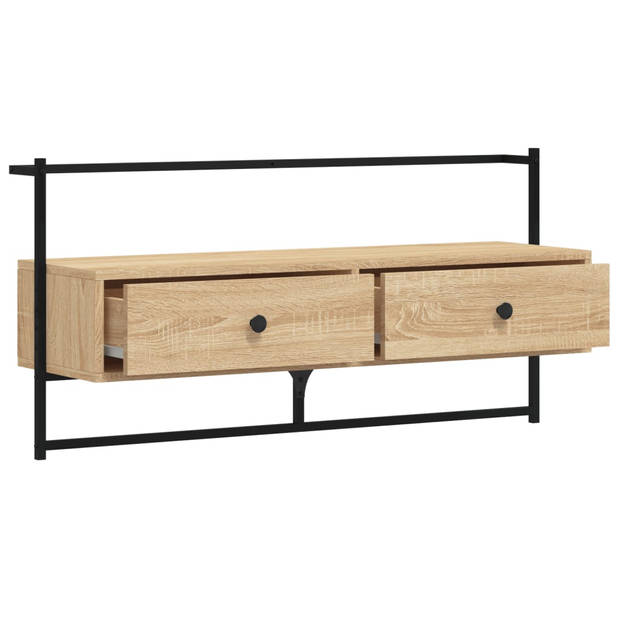 vidaXL Tv-meubel wandgemonteerd 100,5x30x51 cm hout sonoma eikenkleur