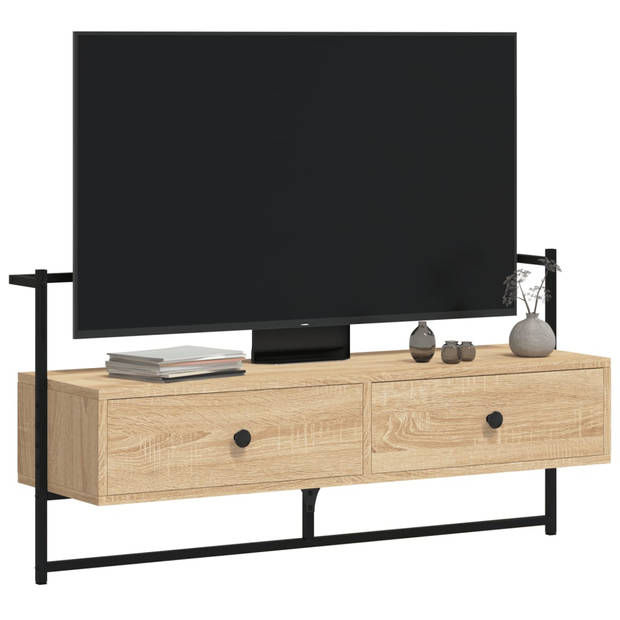 vidaXL Tv-meubel wandgemonteerd 100,5x30x51 cm hout sonoma eikenkleur