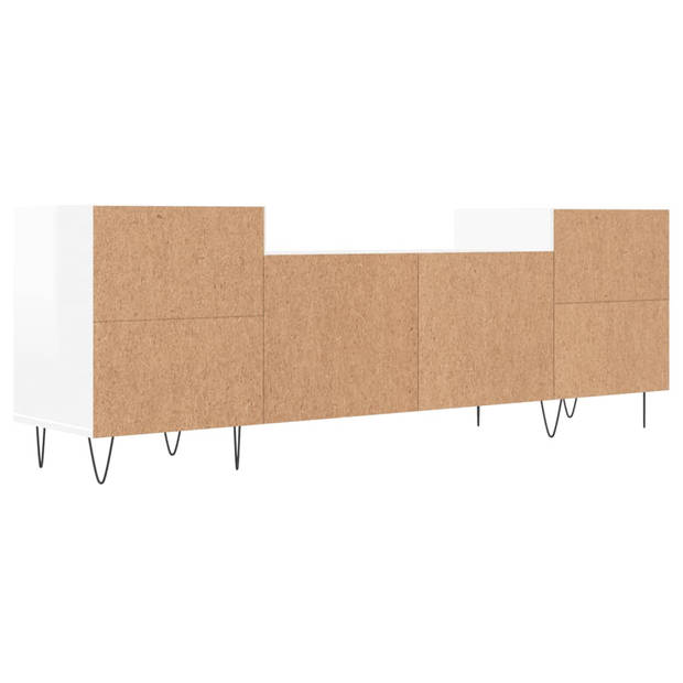 vidaXL Tv-meubel 160x35x55 cm bewerkt hout hoogglans wit