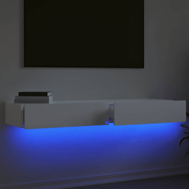 vidaXL Tv-meubelen 2 st met LED 60x35x15,5 cm hoogglans wit