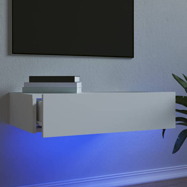 vidaXL Tv-meubel met LED-verlichting 60x35x15,5 cm wit