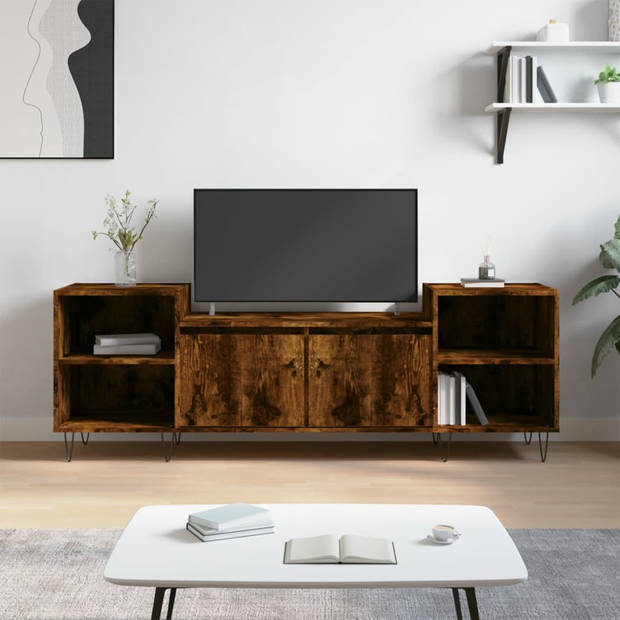 vidaXL Tv-meubel 160x35x55 cm bewerkt hout gerookt eikenkleurig