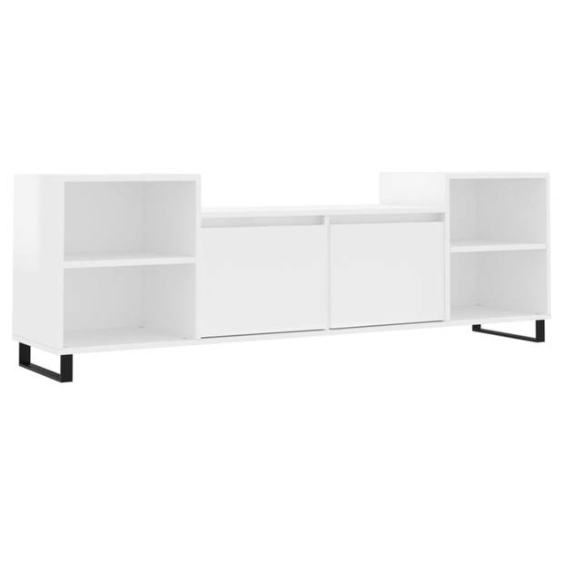 vidaXL Tv-meubel 160x35x55 cm bewerkt hout hoogglans wit