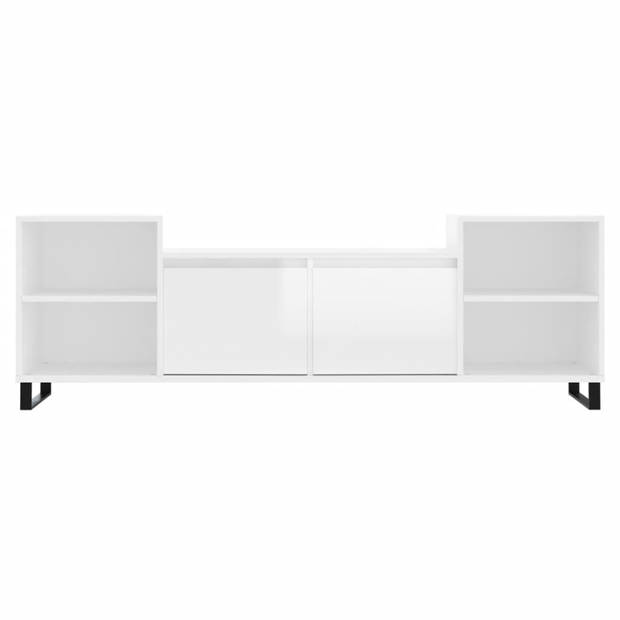 vidaXL Tv-meubel 160x35x55 cm bewerkt hout hoogglans wit