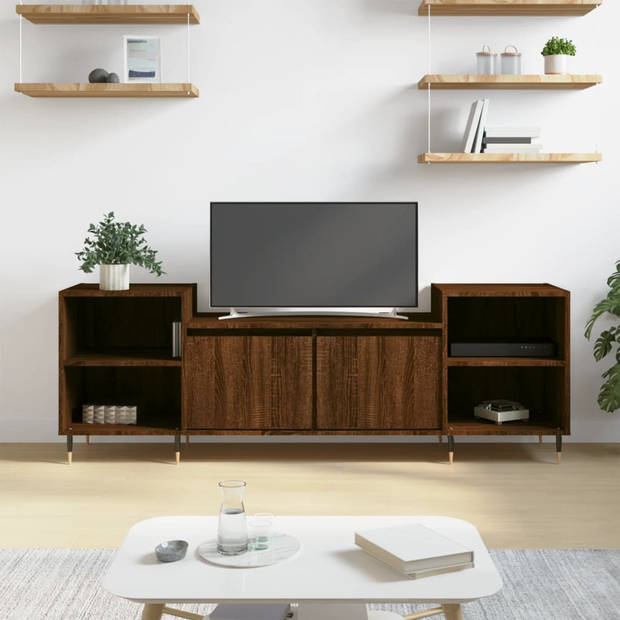 vidaXL Tv-meubel 160x35x55 cm bewerkt hout bruin eikenkleur