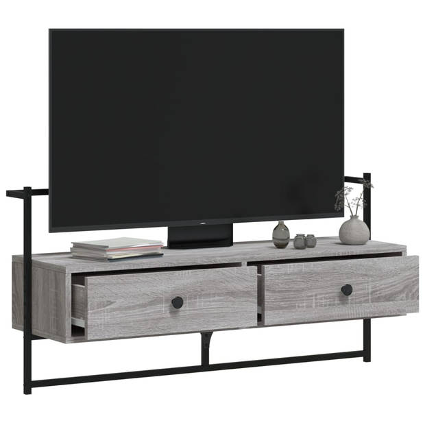 vidaXL Tv-meubel wandgemonteerd 100,5x30x51 cm hout grijs sonoma eiken