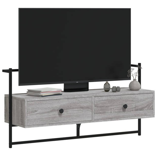 vidaXL Tv-meubel wandgemonteerd 100,5x30x51 cm hout grijs sonoma eiken