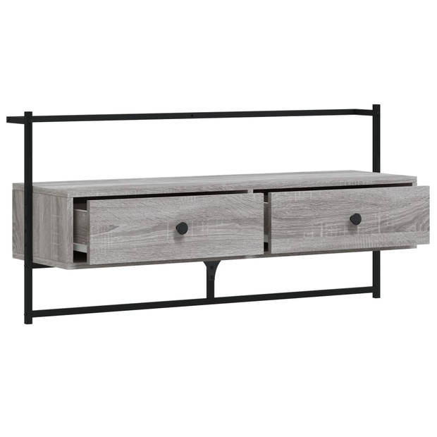 vidaXL Tv-meubel wandgemonteerd 100,5x30x51 cm hout grijs sonoma eiken