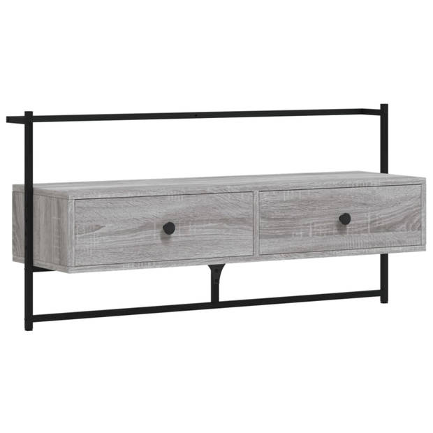 vidaXL Tv-meubel wandgemonteerd 100,5x30x51 cm hout grijs sonoma eiken