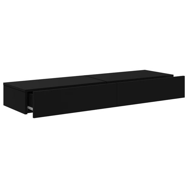 vidaXL Tv-meubelen 2 st met LED-verlichting 60x35x15,5 cm zwart
