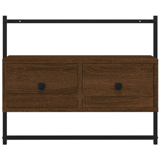 vidaXL Tv-meubel wandgemonteerd 60,5x30x51 cm hout bruin eikenkleur