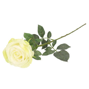 Top Art Kunstbloem roos Nova - warm wit - 75 cm - kunststof steel - decoratie bloemen - Kunstbloemen