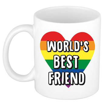 Bellatio Decorations Cadeau koffiemok voor beste vriend of vriendin - Worlds Best Friend - 300 ml - feest mokken