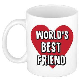 Bellatio Decorations Cadeau koffiemok voor beste vriend of vriendin - Worlds Best Friend - 300 ml - feest mokken