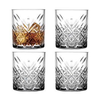 Whisky glazen - 8x - Timeless serie - transparant - 340 ml - Whiskeyglazen