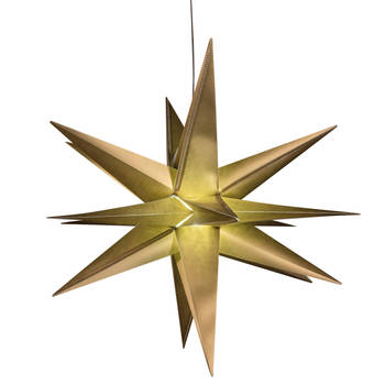 Anna Collection verlichte 3D kerstster - goud - 60 cm - kunststof - Kerststerren