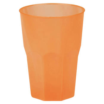 Santex drinkglazen frosted - oranjeA?A - 6xA?A - 420 ml - onbreekbaar kunststof - Cocktailglazen - Drinkglazen