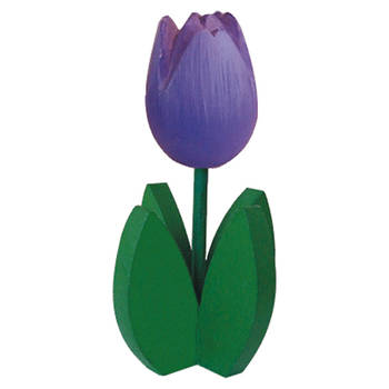 Bloemen decoratie tulp paars - Feestdecoratievoorwerp