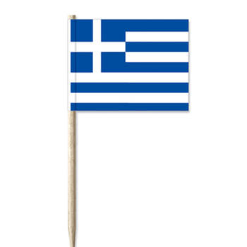 Cocktailprikker Griekenland vlaggetjes 100 st - Cocktailprikkers