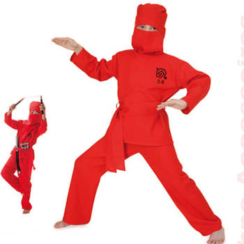 Rood Ninja kinder kostuum 116 (6 jaar) - Carnavalskostuums