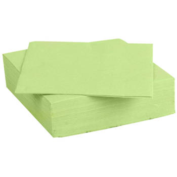 Color Party diner/feest servetten - 30x - lime groen - 38 x 38 cm - papier - 3-laags - Feestservetten