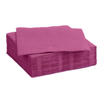 Color Party diner/feest servetten - 30x - donker roze - 38 x 38 cm - papier - 3-laags - Feestservetten