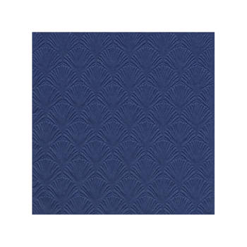 48x Luxe 3-laags servetten met patroon donker blauw 33 x 33 cm - Feestservetten