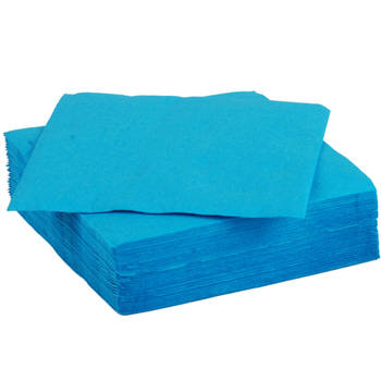 Color Party diner/feest servetten - 30x - blauw - 38 x 38 cm - papier - 3-laags - Feestservetten