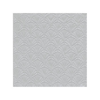 16x Luxe 3-laags servetten met patroon zilver 33 x 33 cm - Feestservetten