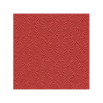 48x Luxe 3-laags servetten met patroon helder rood 33 x 33 cm - Feestservetten