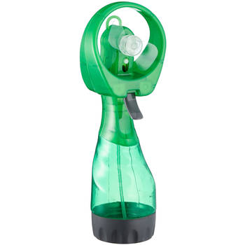 Cepewa Ventilator/waterverstuiver voor in je hand - Verkoeling in zomer - 25 cm - Groen - Handventilatoren
