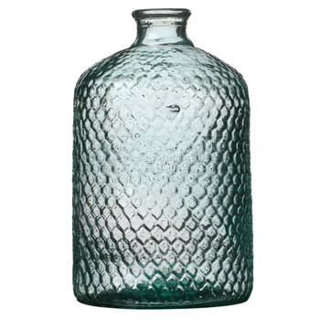 Natural Living Bloemenvaas Scubs Bottle - helder geschubt transparant - glas - D18 x H31 cm - Vazen