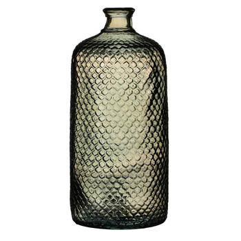 Natural Living Bloemenvaas Scubs Bottle - brons/bruin geschubt transparant - glas - D18 x H42 cm - Vazen